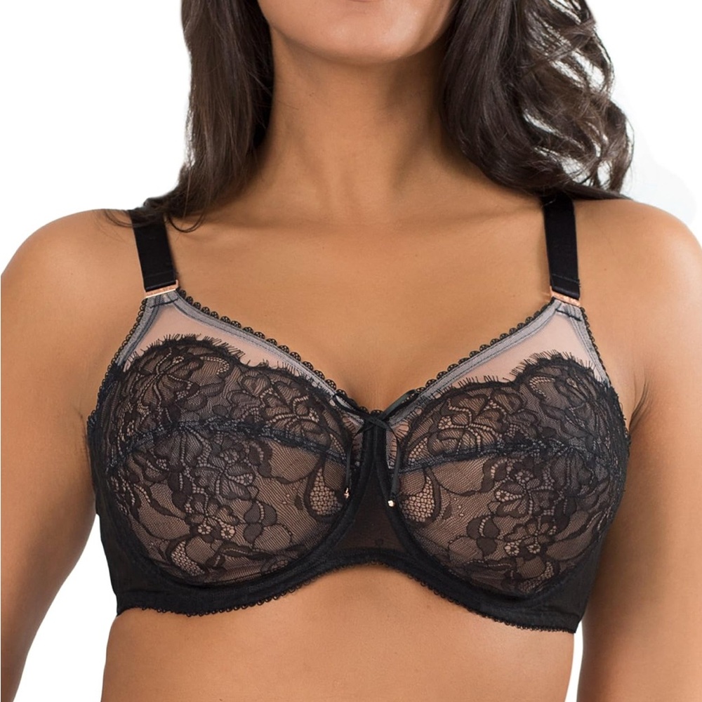 NWT Smart and Sexy Size 46DDD Black Lace Bra